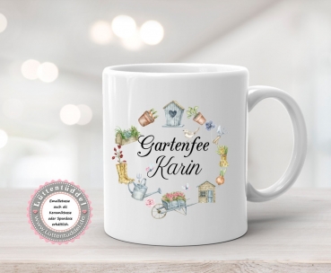 zauberhafter Blumentopf oder Becher, Tasche... Gartenfee Floristen Geschenk, Abschied, Gärtner, Hobbygärtner, Mitbringsel....von Lüttentüddel®
